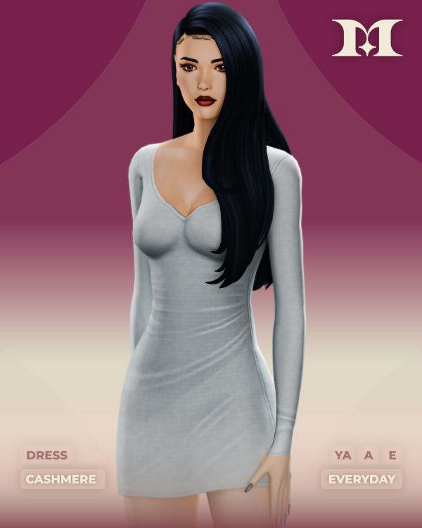 Maxis Match Cashmere Dress by simsfinds - The Sims 4 Custom Content