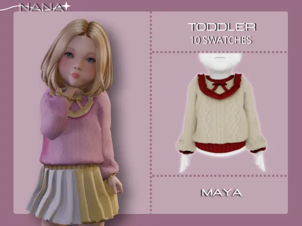 Maxis Match 7NANA (Maya) Sweater w Ruffles - The Sims 4 Custom Content