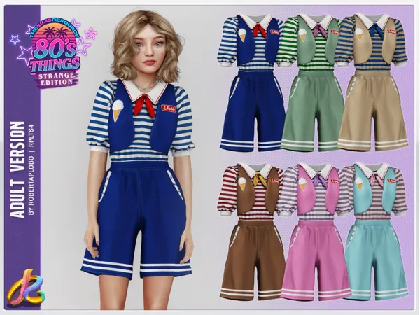 Alpha Robin Outfit 332 _ 80'S THINGS Adult by RobertaPLobo - The Sims 4 Custom Content