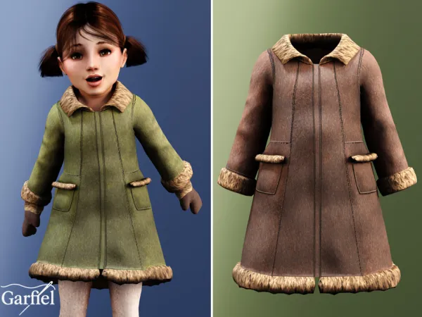Toddler - Warm faux fur trimmed winter coat by Garfiel