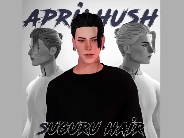 Sims 4 Geto Suguru Hair V1 by aprilhush