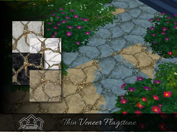 Alpha Thin Veneer Flagstone by Emerald - The Sims 4 Custom Content