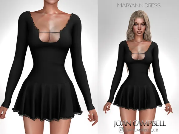 Sims 4 MARYANN DRESS by Joan_Campbell_Beauty_