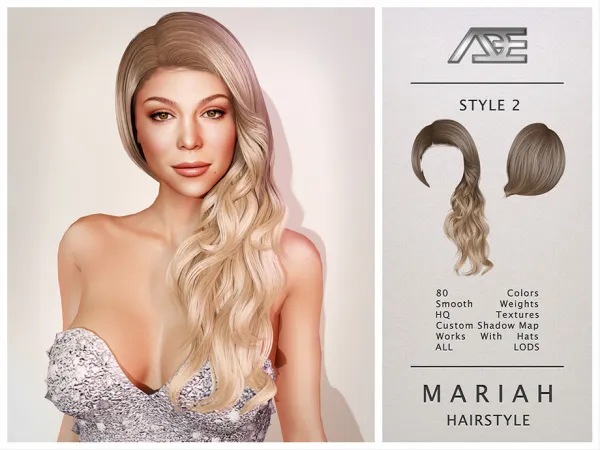 Sims 4 Mariah - Style 2 (Hairstyle)
