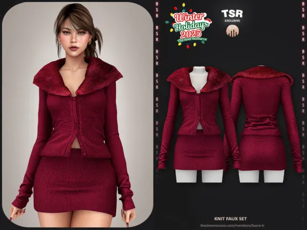 Alpha SET Knit Faux Set BD1648 tr by busra - The Sims 4 Custom Content