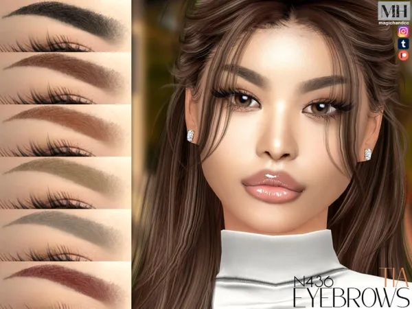 Alpha Tia Eyebrows N436 by MagicHand - The Sims 4 Custom Content