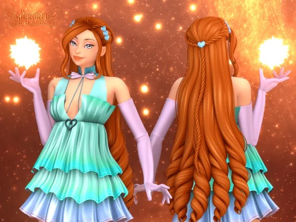 Mix Bloom Hair Enchantix Hair Accessory - The Sims 4 Custom Content