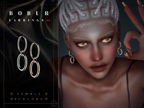 Alpha Chain Earrings - The Sims 4 Custom Content