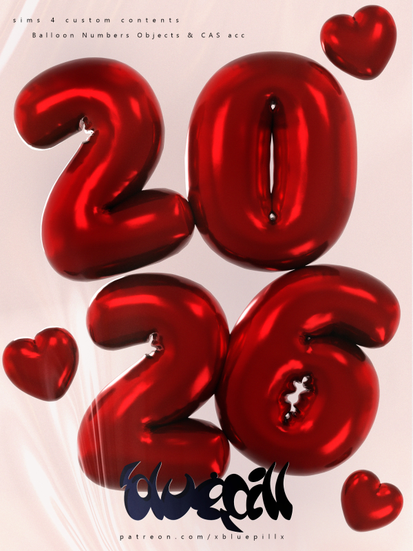 Alpha (Bluepill) Balloon Numbers Decor objects CAS acc ver by simsfinds - The Sims 4 Custom Content