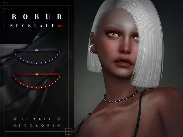 Alpha Studded Choker Necklace - The Sims 4 Custom Content