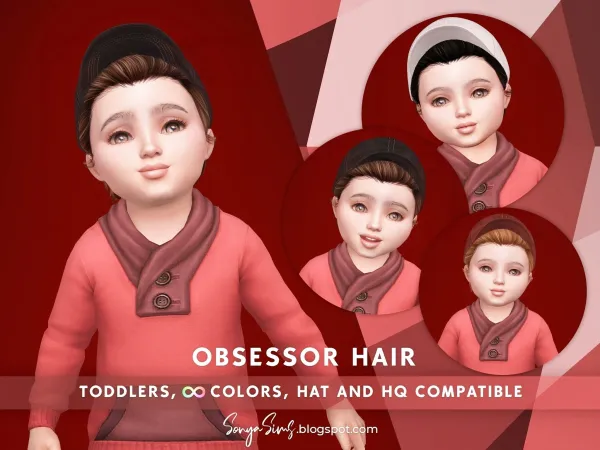 Alpha Obsessor Hair Toddlers - The Sims 4 Custom Content