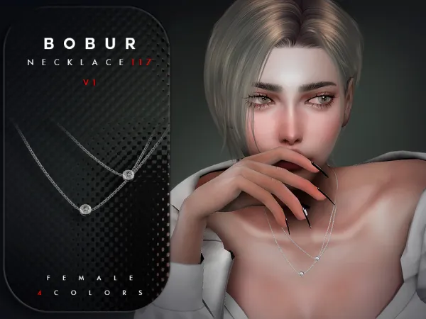 Sims 4 Necklace with precious stones V1 by Bobur2