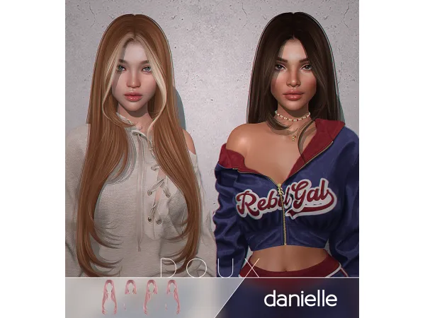 Alpha Doux Danielle Hairstyle - The Sims 4 Custom Content
