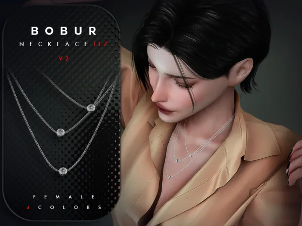 Sims 4 Necklace with precious stones V2 by Bobur2