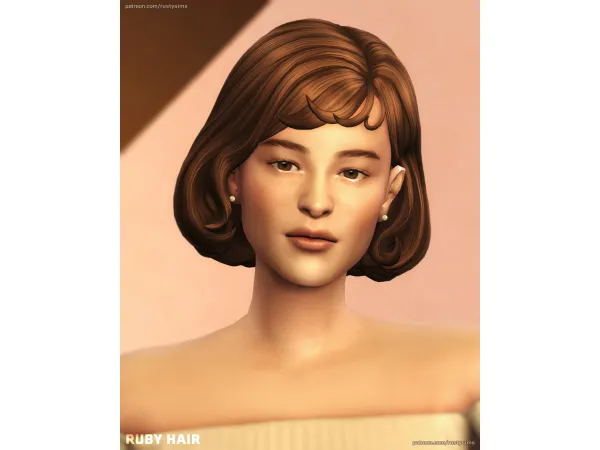 Maxis Match RUBY HAIR by rustysims - The Sims 4 Custom Content