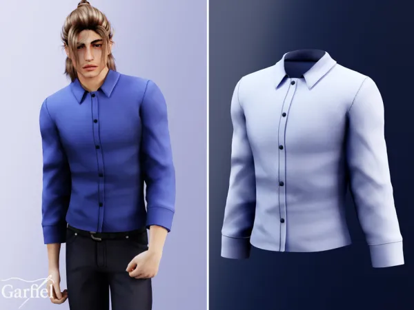 Sims 4 Adult - Shirt crisp minimalist buttoned design by Garfiel