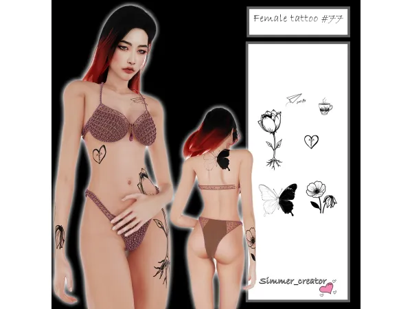 Alpha Female tattoo 77 - The Sims 4 Custom Content