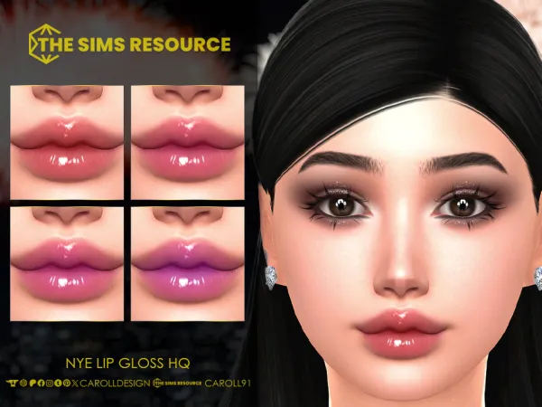 Alpha NYE Lip Gloss by Caroll912 - The Sims 4 Custom Content