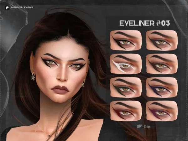 Alpha Eyeliner 03 Sims by WY - The Sims 4 Custom Content