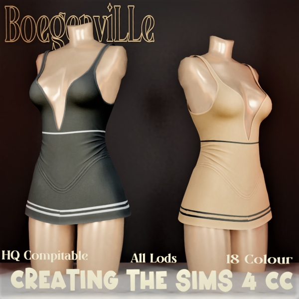 Alpha Boe_Shayna Rose Dress by boegenville - The Sims 4 Custom Content