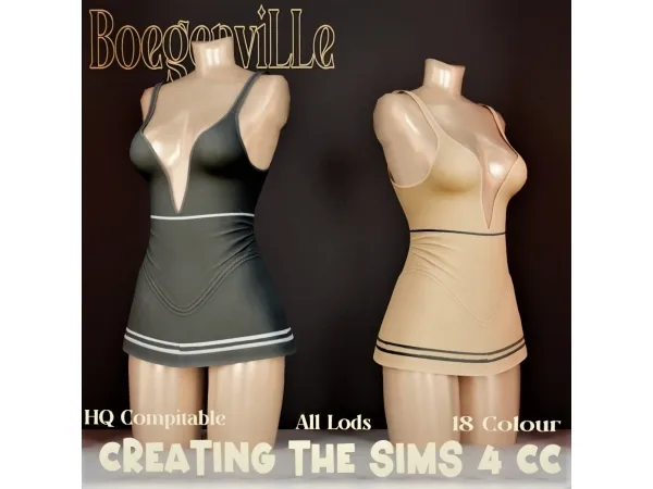 Alpha Boe_Shayna Rose Dress - The Sims 4 Custom Content
