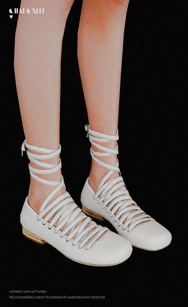 Alpha Lemaire Lace up Pumps by simsfinds - The Sims 4 Custom Content