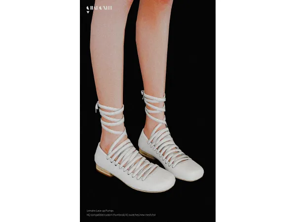 Sims 4 Lemaire Lace-up Pumps by charonlee