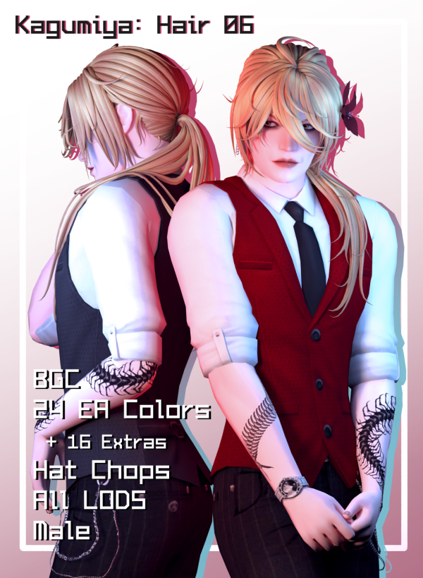 Maxis Match Kagumiya Hair_N06 by simsfinds - The Sims 4 Custom Content