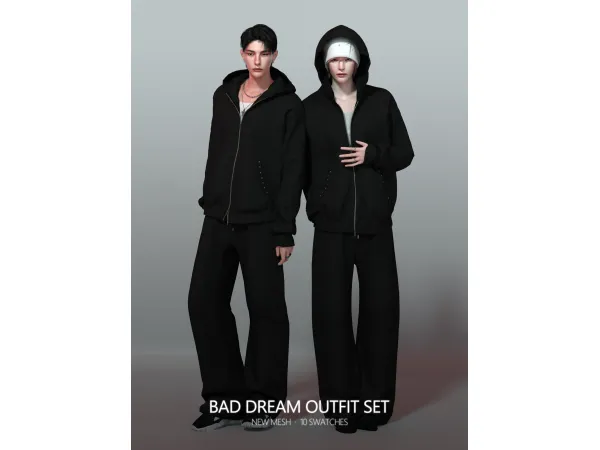 Alpha [RONA] Bad Dream Outfit Set - The Sims 4 Custom Content