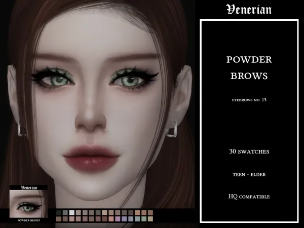 Mix Powder Brows (Eyebrows no13) by Venerian - The Sims 4 Custom Content