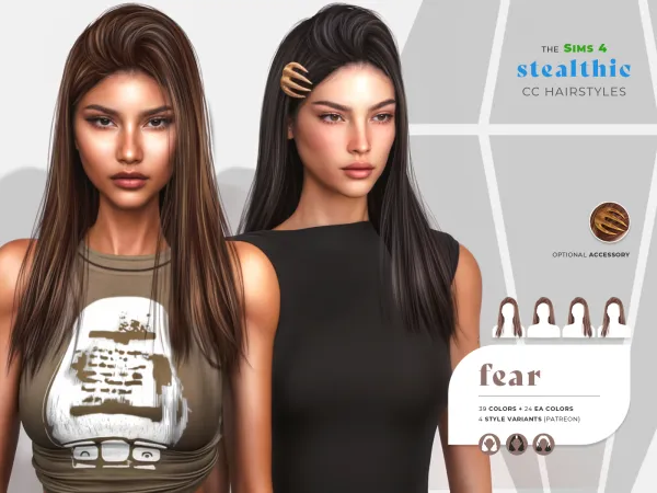 Alpha Stealthic Fear Hair - The Sims 4 Custom Content