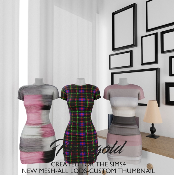Alpha MARIGOLD SLITWEAVE DRESS by marigoldsims - The Sims 4 Custom Content