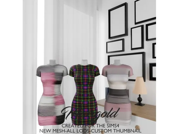 Alpha MARIGOLD SLITWEAVE DRESS - The Sims 4 Custom Content