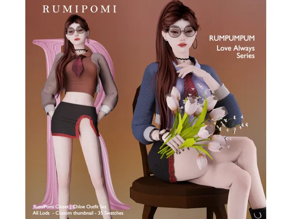 Sims 4 Rumpumpum_Chloe Set