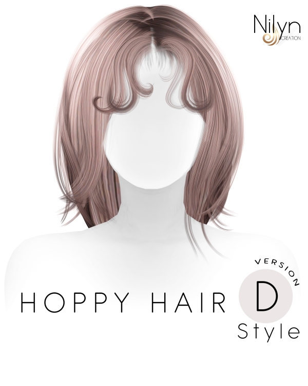Alpha NILYN HOPPY HAIR STYLE_D by nilynsims - The Sims 4 Custom Content