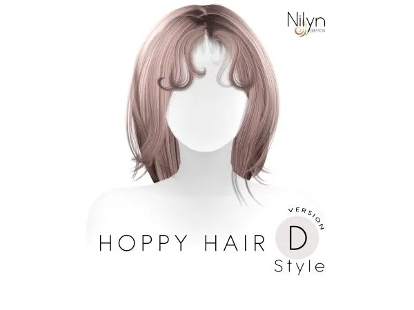 Alpha NILYN HOPPY HAIR STYLE_D - The Sims 4 Custom Content