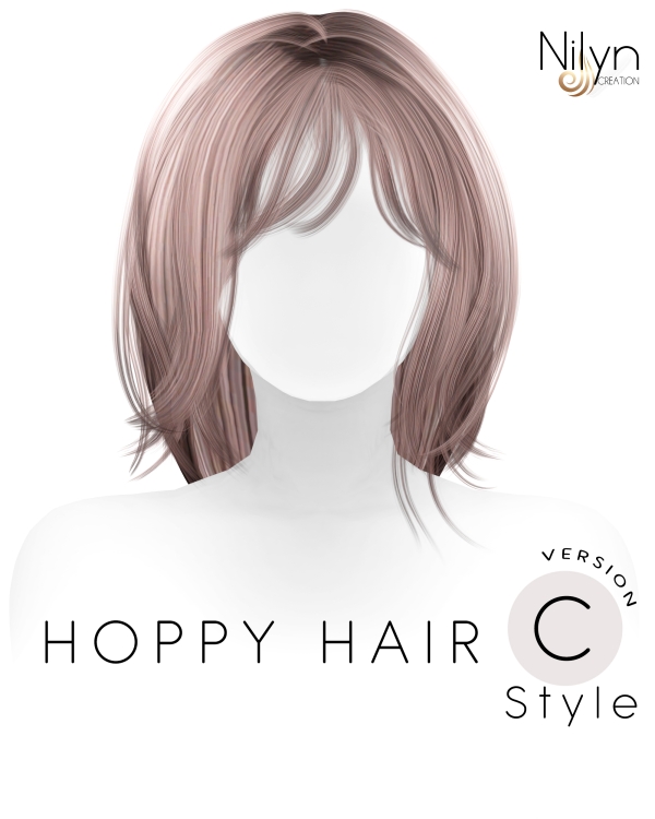 Alpha NILYN HOPPY HAIR STYLE_C by nilynsims - The Sims 4 Custom Content