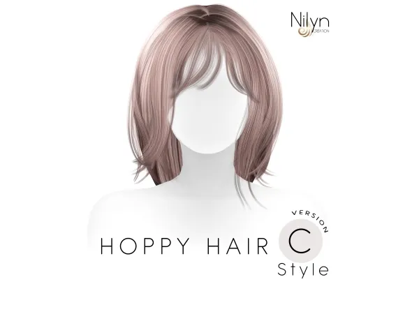 Alpha NILYN HOPPY HAIR STYLE_C - The Sims 4 Custom Content