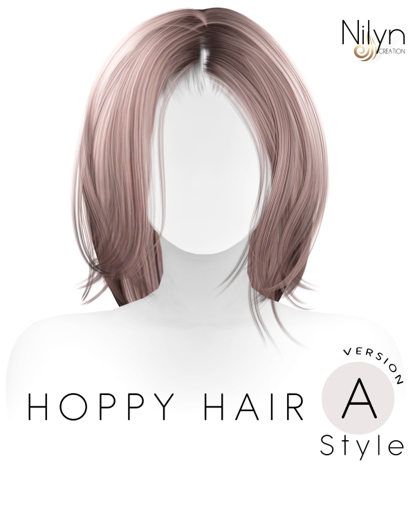 Alpha NILYN HOPPY HAIR STYLE_A by nilynsims - The Sims 4 Custom Content