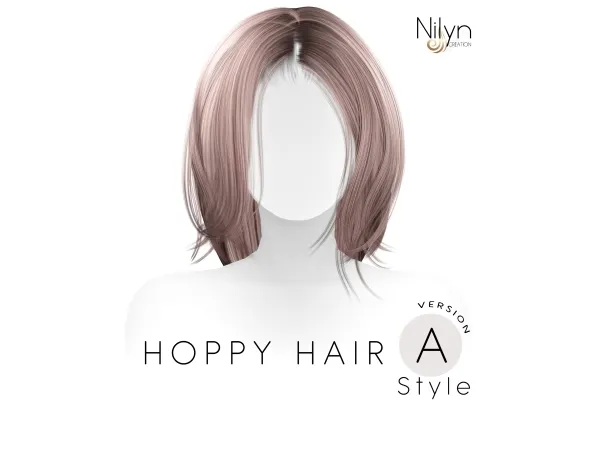 Alpha NILYN HOPPY HAIR STYLE_A - The Sims 4 Custom Content