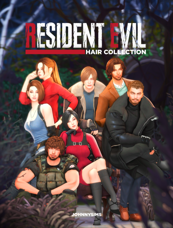 Maxis Match Resident Evil Hair Collection by simsfinds - The Sims 4 Custom Content
