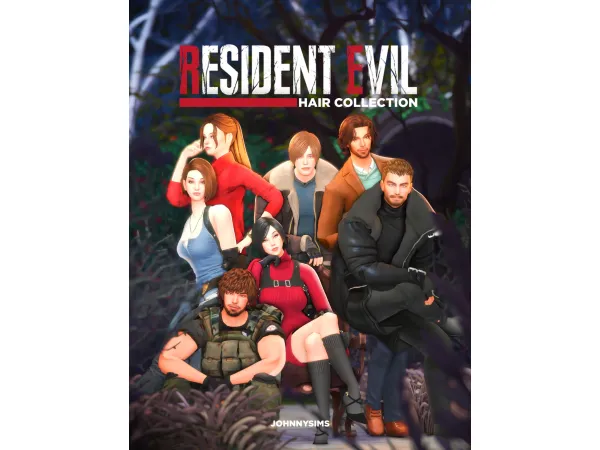 Maxis Match Resident Evil Hair Collection by johnnysims - The Sims 4 Custom Content