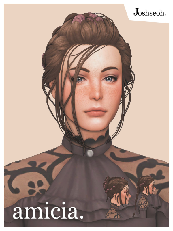 Maxis Match Amicia Hair by simsfinds - The Sims 4 Custom Content