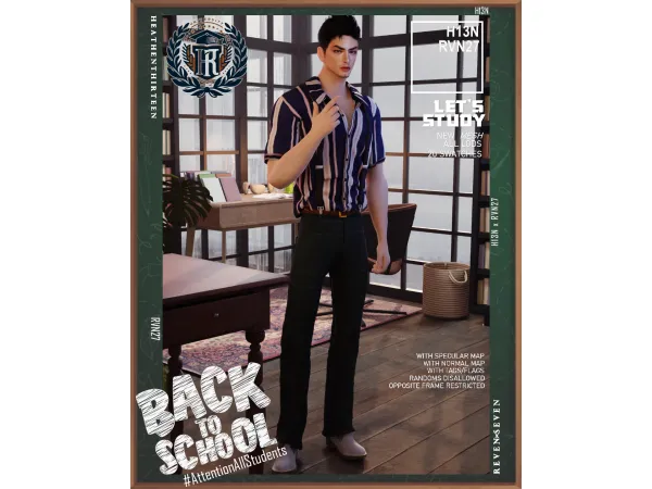 Alpha Regular Fit Dress Pants Slacks Winter School Uniform by heathenthirteen - The Sims 4 Custom Content