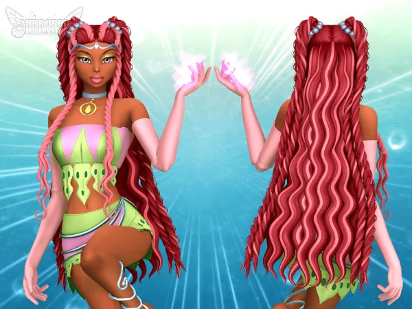Mix AishaLayla Hair Enchantix Hair Accessory Fada das Ondas - The Sims 4 Custom Content