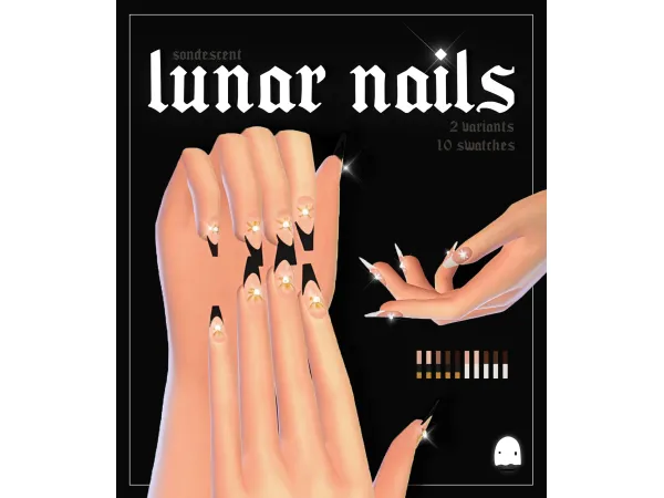 Maxis Match Lunar nails by sondescent - The Sims 4 Custom Content
