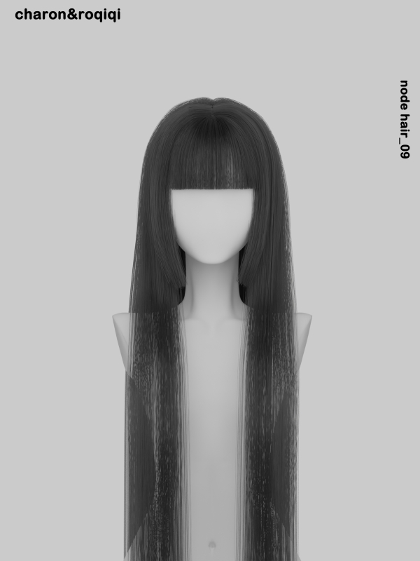 Mix [charonroqiqi]node hair_09 by roqiqi - The Sims 4 Custom Content