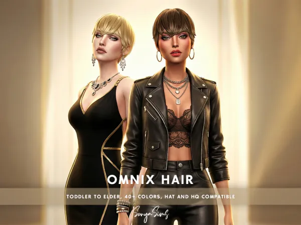 Alpha Omnix Hair MM (Maxis Match) No Strands - The Sims 4 Custom Content