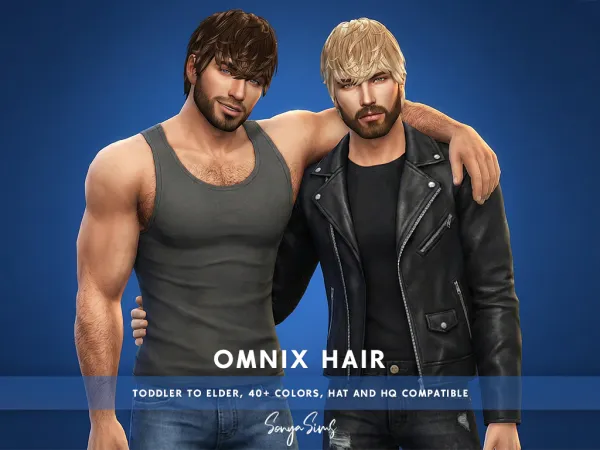 Alpha Omnix Hair MM (Maxis Match) With Strands - The Sims 4 Custom Content
