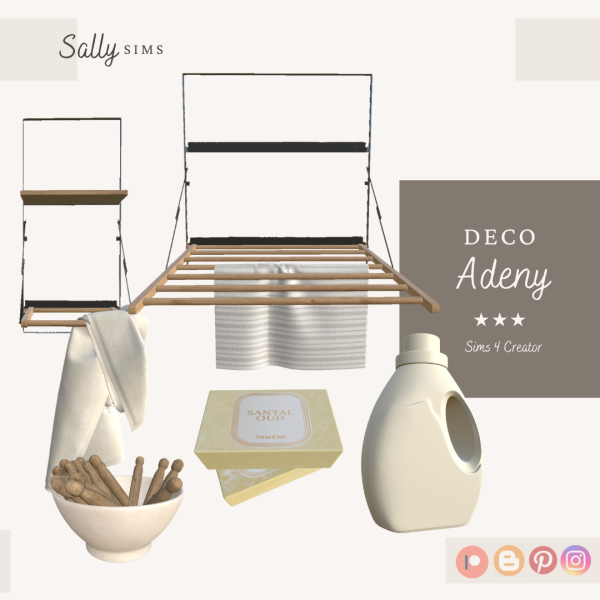 Alpha Adeny Essential Laundry Set (Deco Only) by sally4sims - The Sims 4 Custom Content